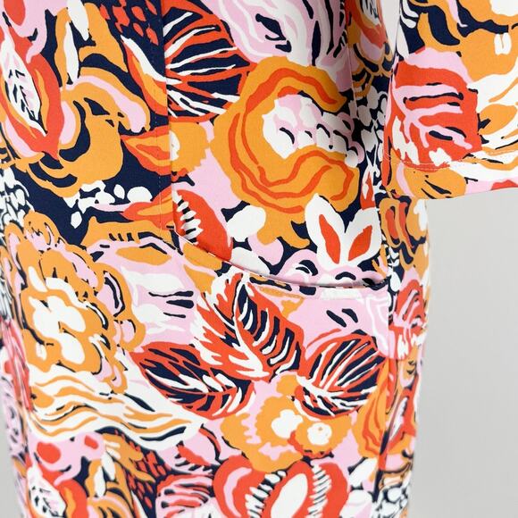 J McLaughlin Women's Catalina Knit Flora Sheath Dress XS Orange Pink - Picture 5 of 13